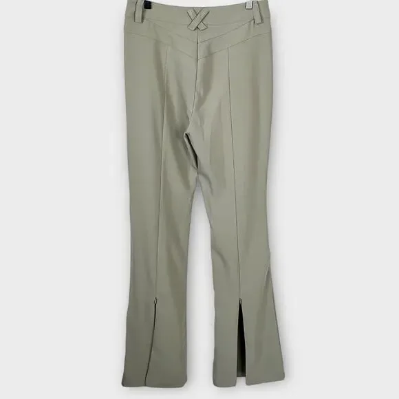 I AM GIA Valencia high waisted flare cargo zipper pants olive green size medium - Picture 7 of 10